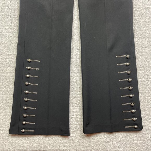 Joseph Ribkoff Wide Leg Trousers Black Pants Metal Stud Detailing Wom Size 6 - Picture 3 of 15